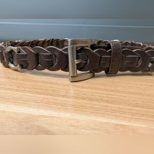 Aimee Lynn kids size small brown genuine leather belt with horseshoe details